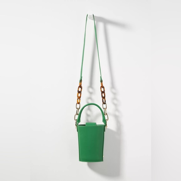 🦚Anthropologie House of Want Green Bucket Bag Purse - Picture 3 of 5